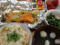 290203⑳鮭ホイル焼き&筍ご飯