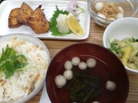 29041320筍ご飯&魚の竜田揚げ